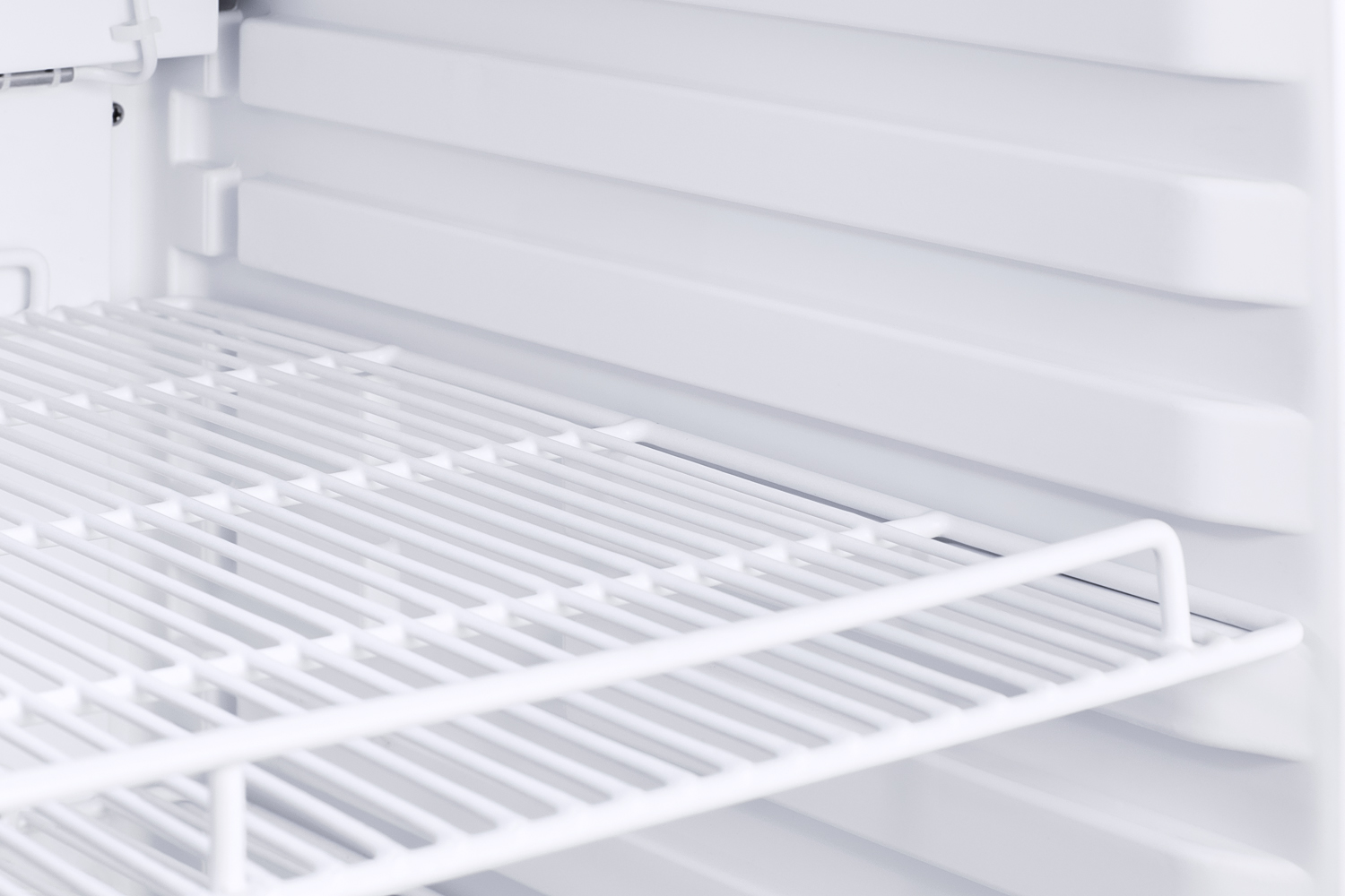 Built-In healthcare all-refrigerator certified to NSF/ANSI 456 with self-closing glass door, front lock, digital controls, and NIST calibrated temperature readout